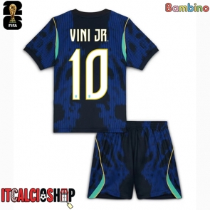 Brasile Vinicius Junior #10 Seconda Maglia Bambino Mondiali 2026 Manica Corta (+ Pantaloni corti)